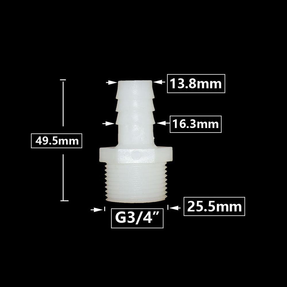 3/4 Inch Thread To Barb 10/12/14/16/18/20/25mm Plastic Hose Connector Hose Fitting Drip Irrigation System Pipe Coupler
