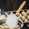 304 stainless steel filter Spoon with Comfortable insulated Wooden Handle Flour Filter Spoon Household Kitchen Fried Food Filter