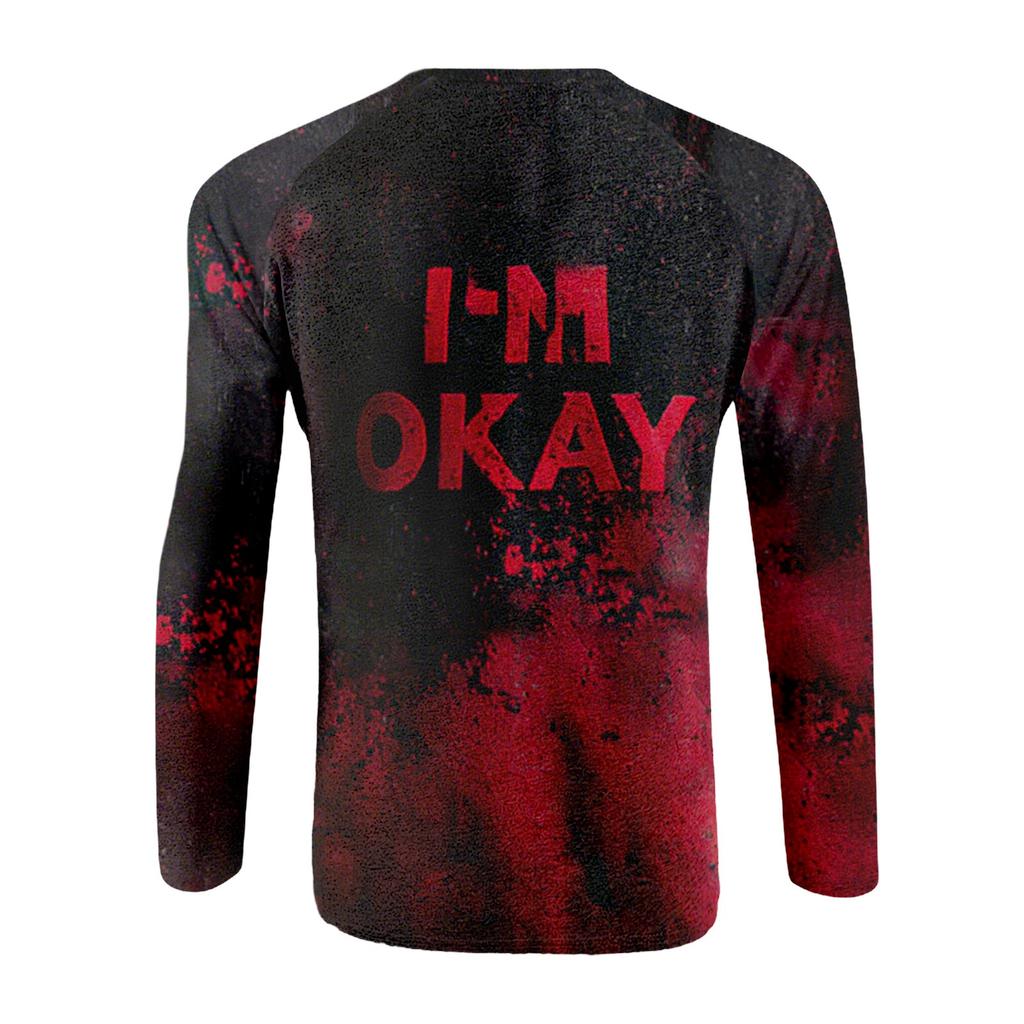 Pánský top s dlouhým rukávem s raglánovými rukávy a halloweenským potiskem