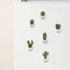 6Piece 3D Potted Cactus Magnets Resins Green Succulents Plant Memo Holders For Refrigerator And Whiteboards Decoration