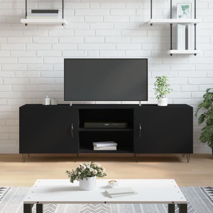 VidaXL TV Cabinet Black 150x30x50 Cm Engineered Wood 829093
