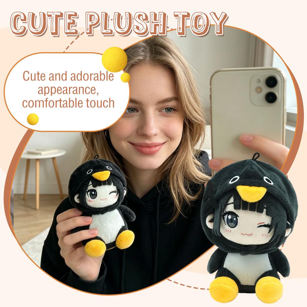 Plush Stuffed Animal Toy Soft Penguin Doll Huggable Figure for Kids and Adults Cuddly Plushie Collectible for Home Office Decor