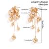 IngeSight.Z Vintage CCB Ball Beads Chain Long Tassel Drop Earrings for Women Punk Gold Color Hang Earrings Party Jewelry Gift