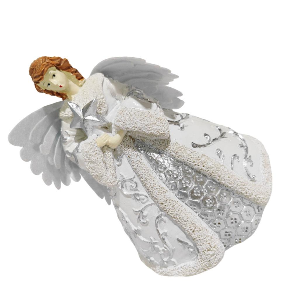 Exquisite Craftsmanship Christmas Tree Topper Angel Figurine Pendant With LED Lights Extensive