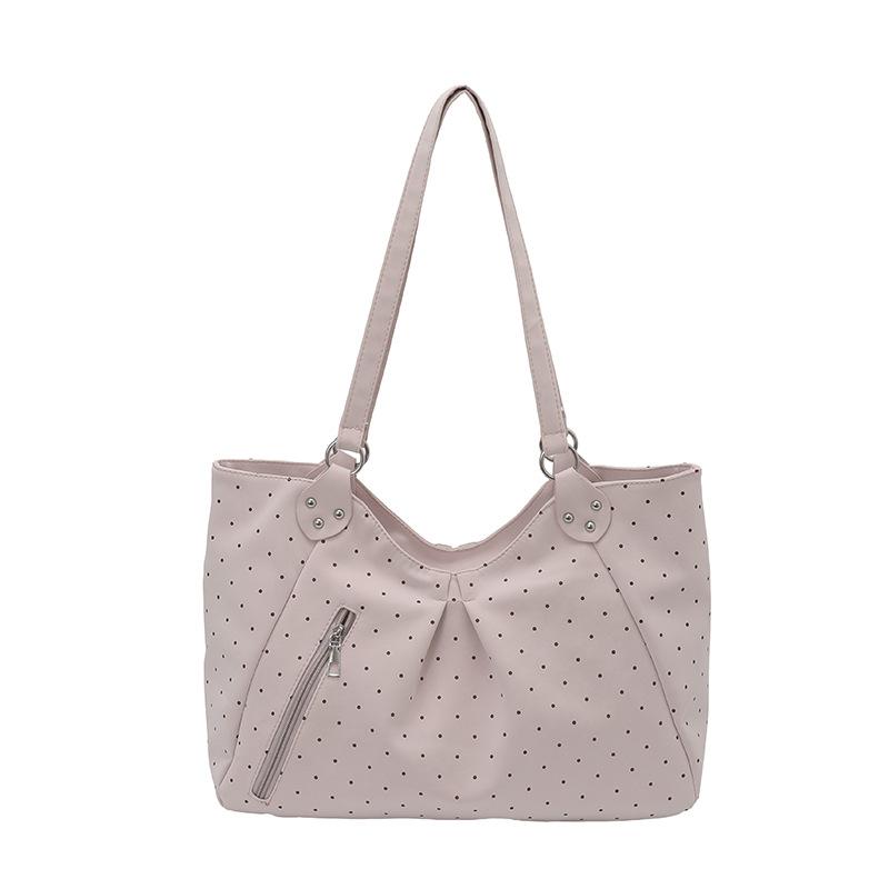 Popular Polka Dot Large-capacity Bag Women, New Casual and Relaxed Shoulder Bag, College Student Commuter Tote Bag