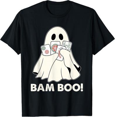 Bam Boo Halloween Ghost Mahjong Funny Costume Game Men Women T-Shirt