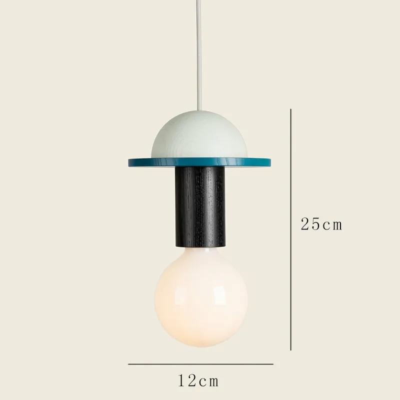 Simple Cartoon Colored Wooden Light Children's Room Bedside Lantern Led for Living Room Wall Switch Ceiling Lamps Chandelier