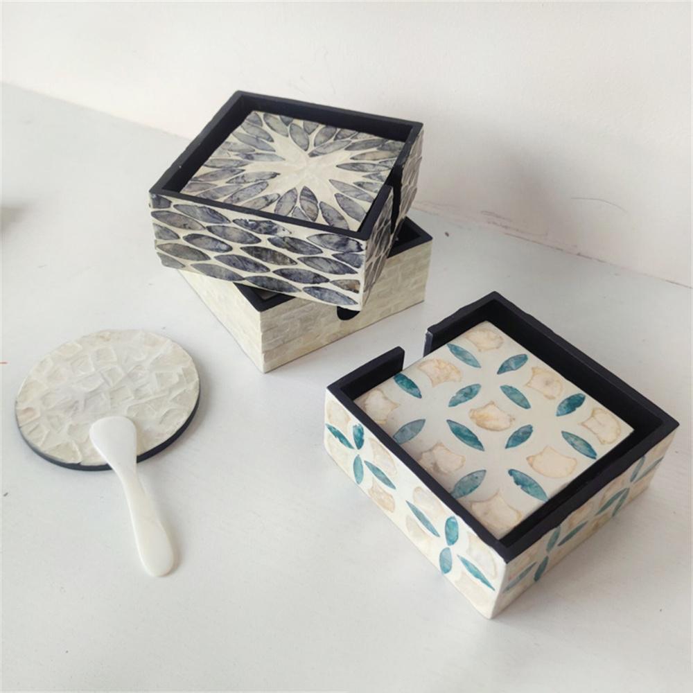 

Удобная декоративная подставка под миску, экономящая место, натуральный теплоизоляционный коврик Fritillaria, креативные подставки ручной работы, подставка под чашку в виде ракушки S