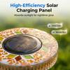 New Solar Outdoor Mosaic Round Disk Light Upgraded Waterproof Colored Glass LED Stake Light Garden Yard Decoration Auto-Sensing Color Change