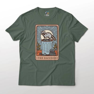 The Raccoon Tarot Card Funny Aesthetic Animal Graphic T-T-Shirt