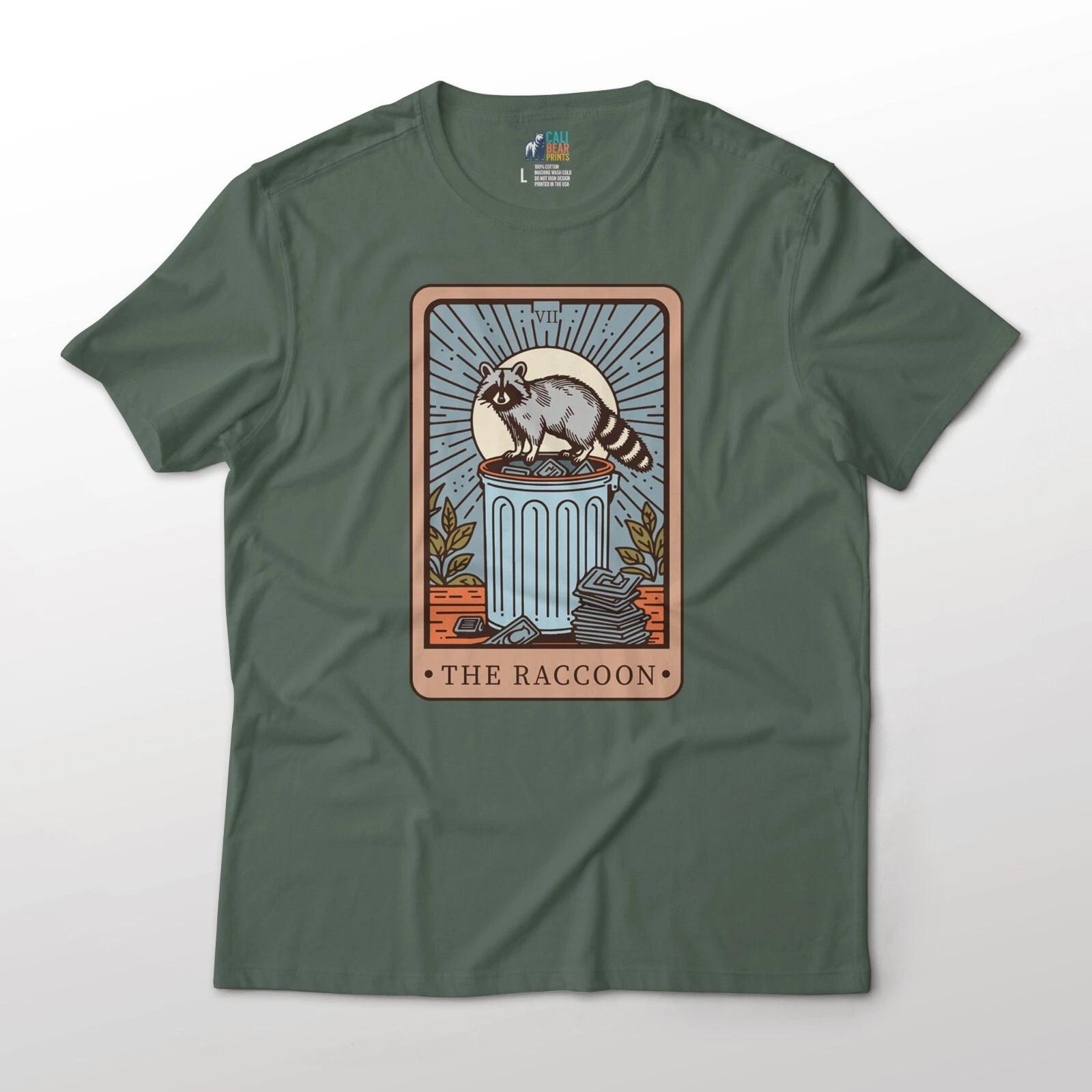 

The Raccoon Tarot Card Funny Aesthetic Animal Graphic T-T-Shirt S