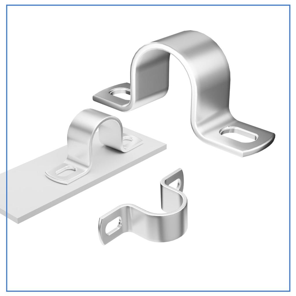 10-Piece 304 Stainless Steel Thickened U-Shaped Saddle Pipe Clamp Set