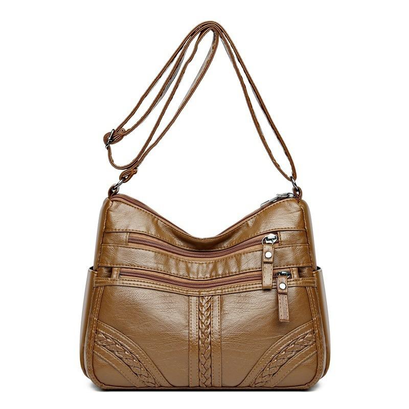 Umhängetasche für Damen Mode Neue Damenhandtasche Weiche Lederstruktur Große Kapazität Schultertasche für Frauen mittleren Alters