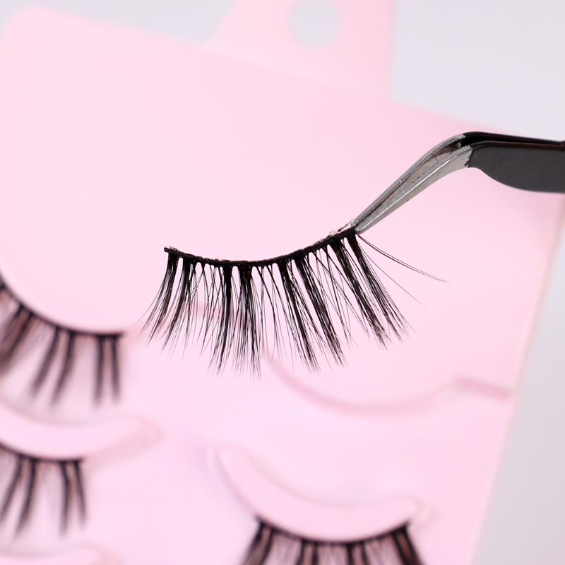 Halbe Wimpern, 5 Paar, natürliche, flauschige falsche Wimpern, Manga-Lash, 3D-Faux-Nerzwimpern, weiche geflügelte Wimpernverlängerung, Make-up-Tool