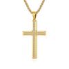 Fashion Trend Jewelry Titanium Steel Inlaid Diamond Cross Necklace Men's and Women's Simple High-end Cross Pendant