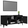 Fernsehtisch Mit Metallbeinen Schwarz, Doppeltür-Speicher Mit Viel Platz, Flurschrank, 103,5 X 35 X 50 Cm