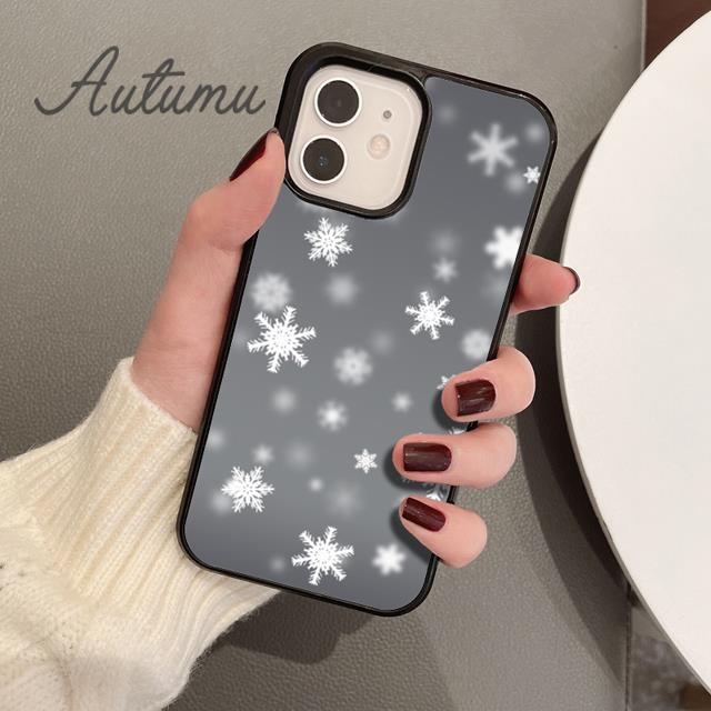 Snowflakes Phone Case for iPhone 11 12 13 14 Pro Max Mini X XR XS SE 2020 5 6S 7 8 Plus Samsung Galaxy S21 S22 Cover Shell