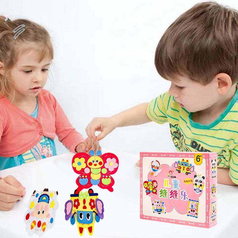 Children Sewing Kit Cute Sewing Kit for Children Art and Craft Learning Toys Beginner Sewing Kit Fine Motor Skill Toys for Boys