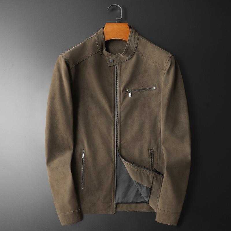 Autumn and winter new men's leather jacket slim handsome locomotive suit stand-up collar pu leather jacket jacket
