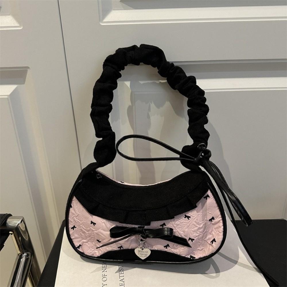 Leisure Bow Shoulder Bag Korean Style Crossbody Bag Lovely Underarm Handbag Outdoor