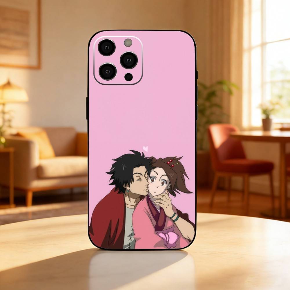 Anime S-Samurai C-Champloo Phone Case For iPhone17,16,15,14,13,12 Plus,Max Soft Silicone Black Cover