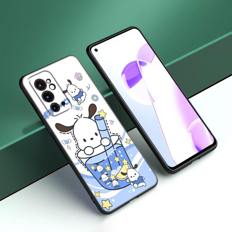 Cartoon Lovely Pochacco Black Silicone Phone Case For OnePlus 9 10 11 12 ACE 2V Pro 9RT 10T 10R Nord CE 2 3 Lite N10 N20 N30 5G