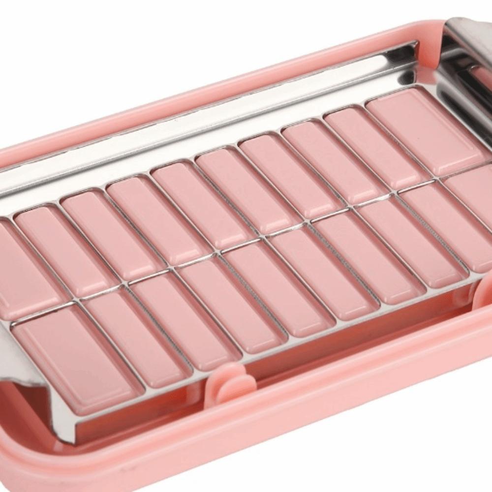 Stainless Steel Butter Slicer Cutter Transparent Cover Butter Dispenser Slicer For Margarine