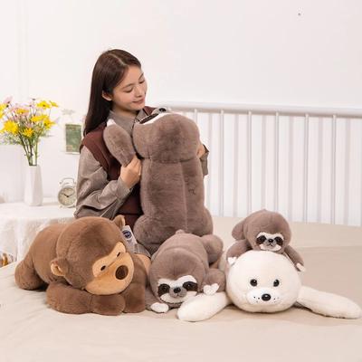 31~70cm Seals Monkey Sloth Pillows Cute Real Life Plush Toys Soft Seal Plush Stuffed Plush Housewarming Party Hold Pillow