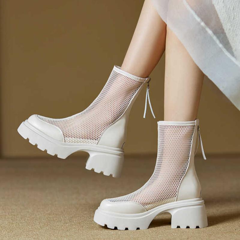 Fashion Platform Thick Heels Hollow Out Sandals Summer Fashion Trend Comfort Breathable Boots Casual Street Style Shoes