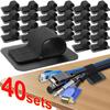 4-40 Sets Cable Management Under Desk Wire Holder Cord Organizer Adjustable Hook and Loop Adhesive Cable Ties Cables Holders