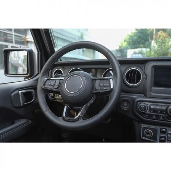 3pcs Front Steering Wheel Frame Decor Cover Trim Kit For Jeep Wrangler JL 2018+