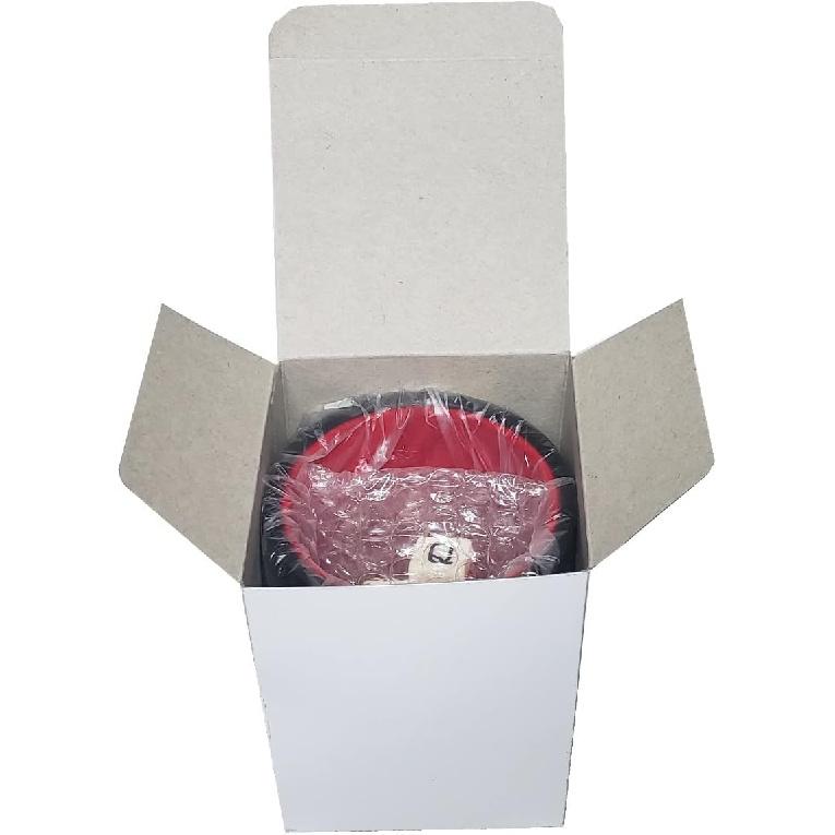 Set of 16mm Poker Dice Squared Corners and Black PU Leather Dice Cup Plush Velvet Lined - Gift Boxed (Spanish Poker (Ivory), Black/Red Cup)