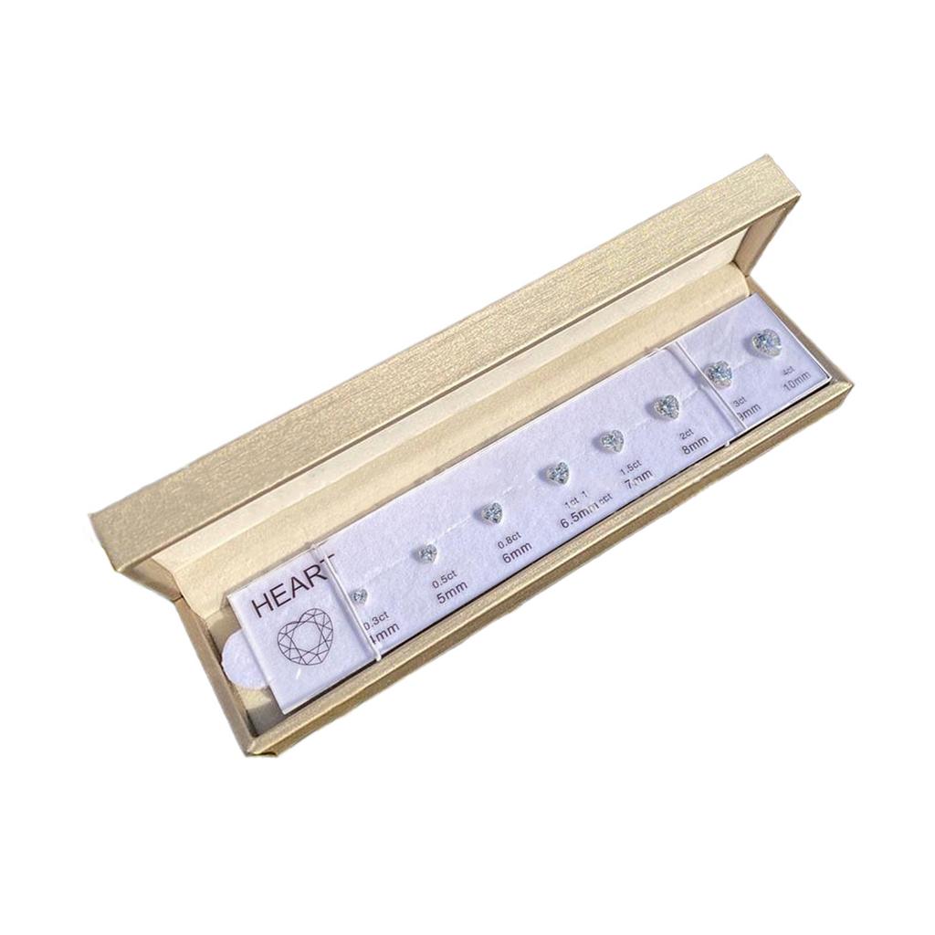 Multipurpose All Shapes Gemstones Rings Size Reference Chart Including Cubic Zirconia for Jewelry Shops Daily Use