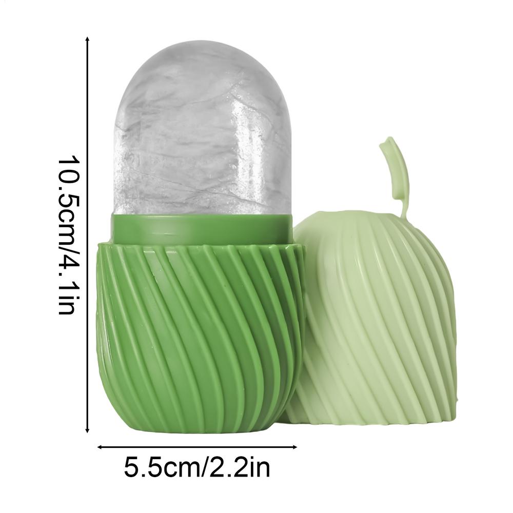 Ice Face Roller Facial Massager Reusable Ice Mold Silicone Ice Facial Roller Face Lifting Contouring Tool Beauty Facial Ice Tray зелёный