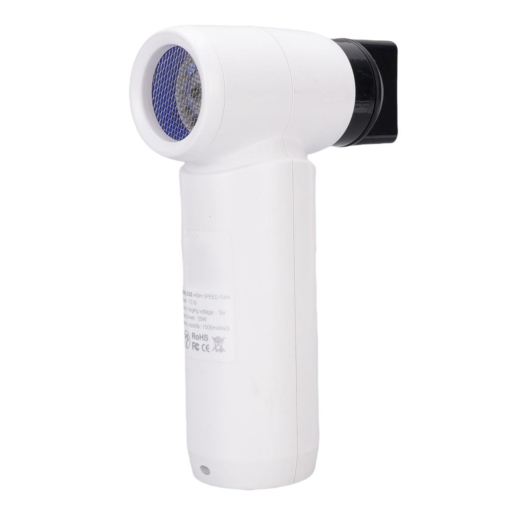 Cordless Hair Blower Dryer 80000 RPM Adjustable High Speed Fast Drying Hair Dryer with 360 Degree Rotation Nozzles White