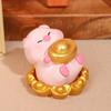 Fortune Lucky Pig Figurine Cute New Year Pig Figurine Blessing Pig Statue  Office Desktop Decor