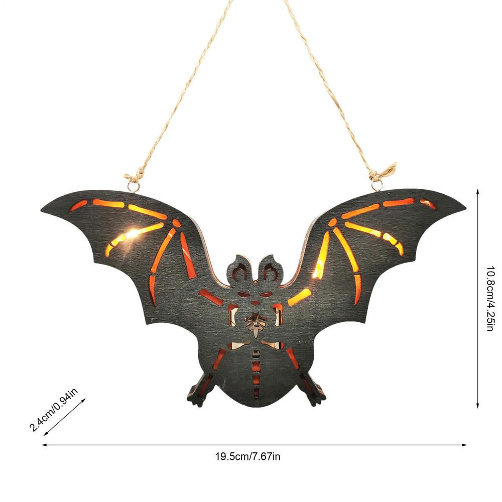 Halloween Bat Wood Sign Halloween Decorations For Kitchen Decorative LED Bats Light For Christmas Party Decor