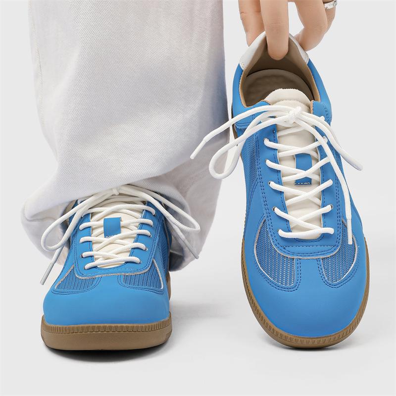 Blue Soft-soled German Training Shoes 2025 Spring New Versatile Retro Round Head Lace-up Casual Sports Forrest Gump Shoes