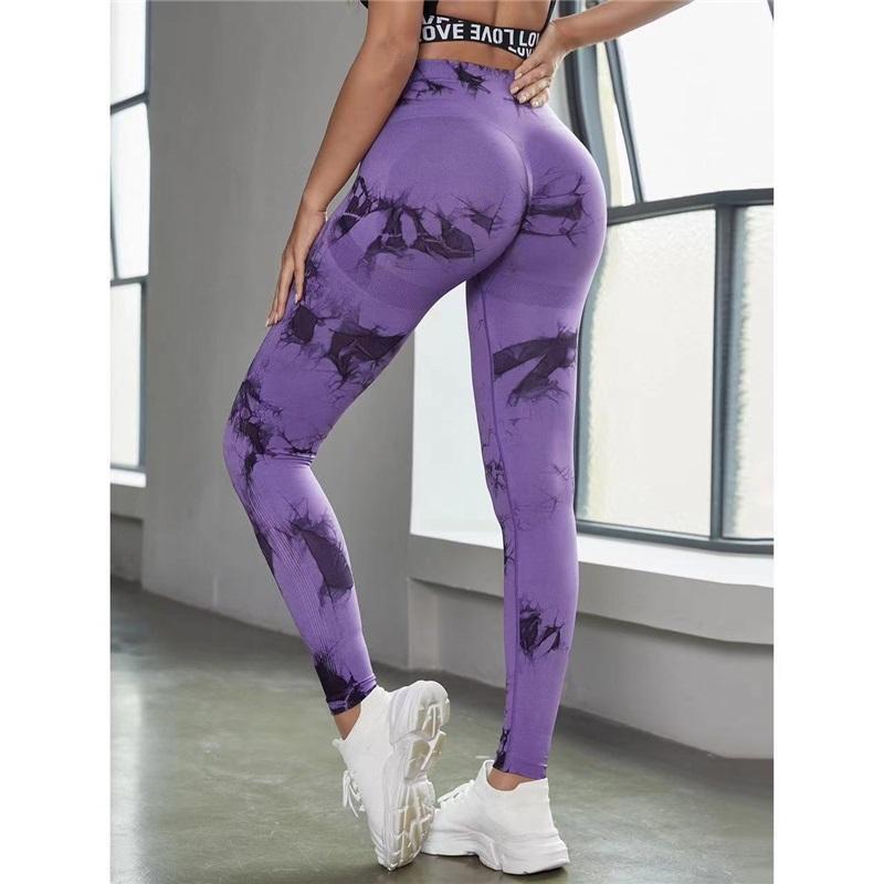 High Waist Tie Dye Butt Lift Quick Dry Fitness Pants Breathable Peach Compression Yoga Pants For Running Training And Workout