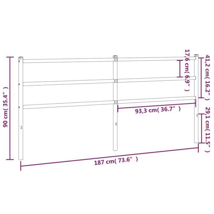 VidaXL Tête de lit métal blanc 180 cm 355450