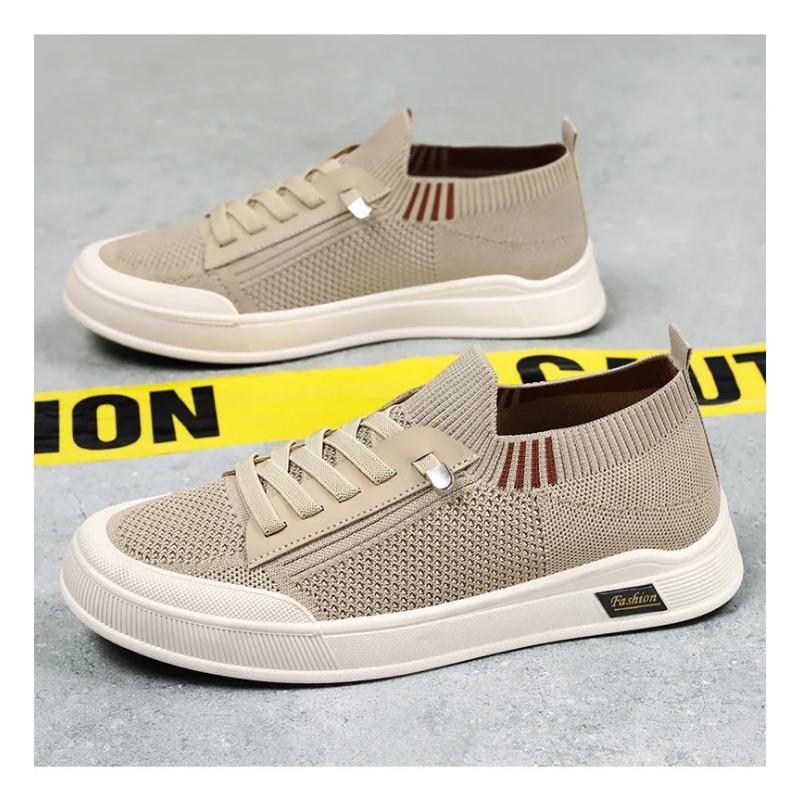 Men Sneakers New Casual Shoes Mesh Soft Sole  Elastic Band Platform Anti Slip Comfort Skateboard Flat Shoes Men Tenis Masculino