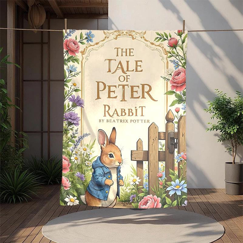 Peter Rabbit Flannel Blanket Soft Warm All-Season Throw, Design for Camping, Car Travel, Hiking Sofa, Bed, Office Perfect Gift for Parties