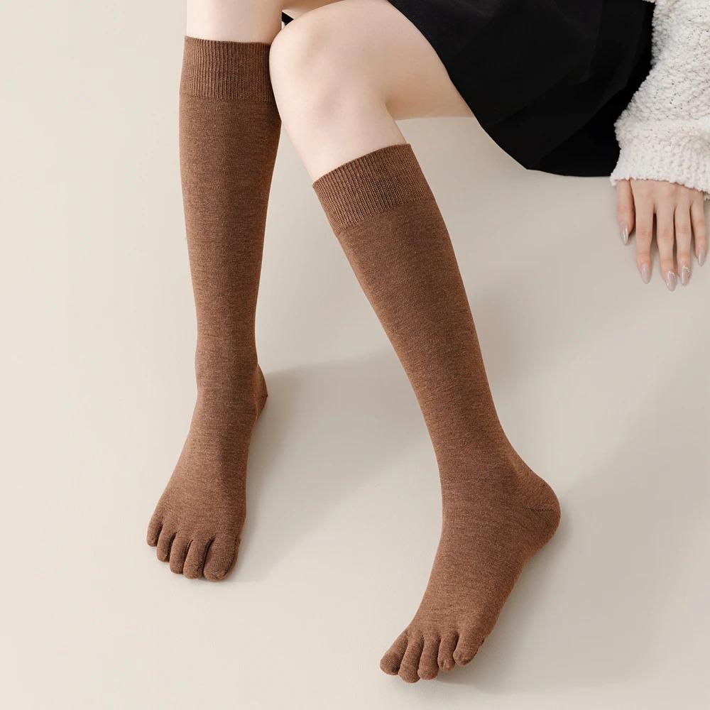 High Tube Five-Toe Socks Spring Autumn Five Finger Socks New Calf Socks  Ladies Stocking