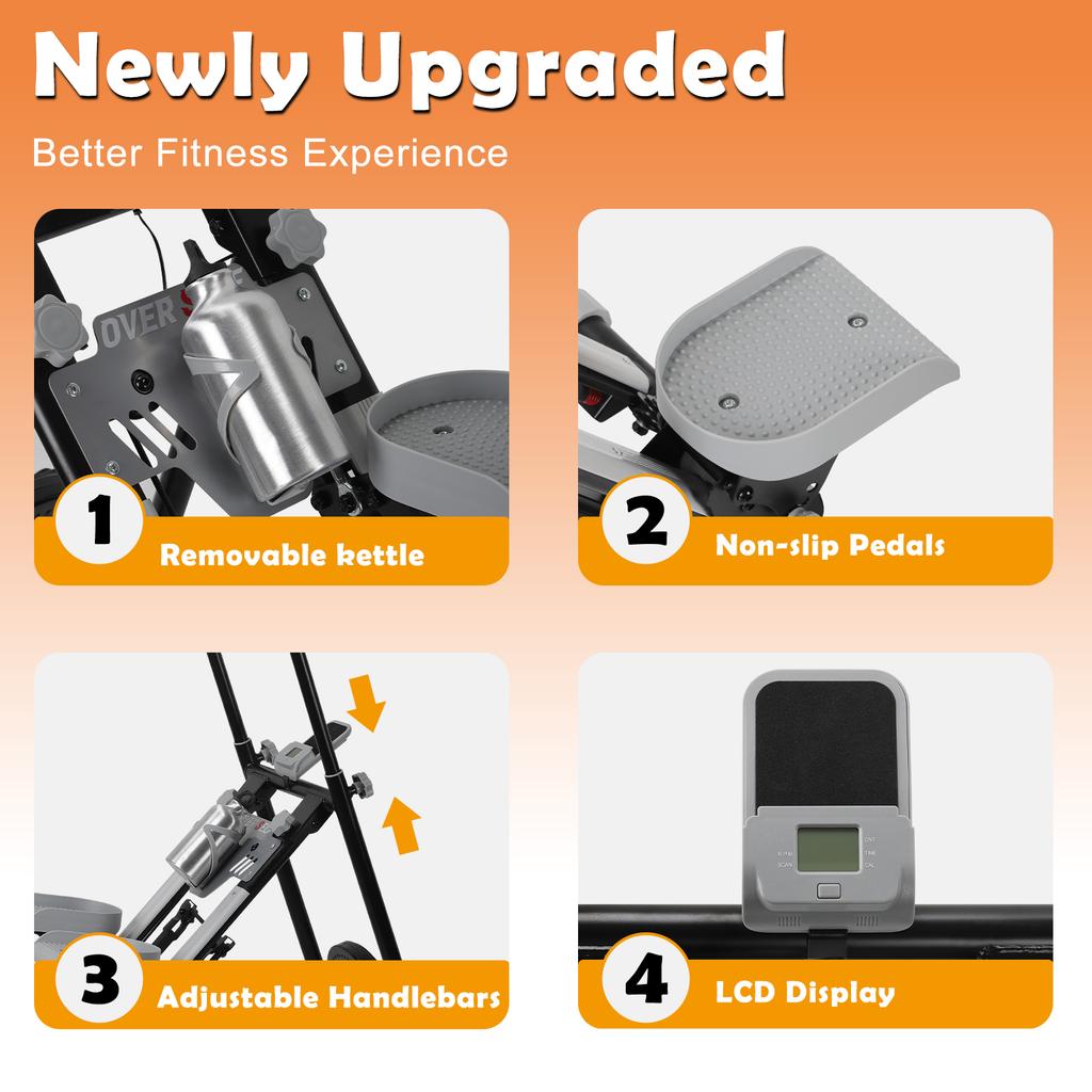 Folding Stair Stepper - Vertical Climber Machine for Full Body Cardio, Compact Home Gym Equipment