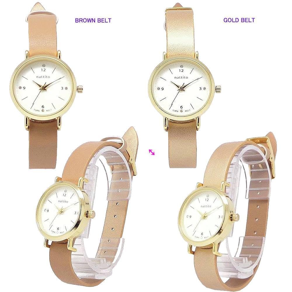 [Fieldwork] Fieldwork Watch Analog Tenfi Diameter 28.5mm Reversible Leather Strap Brown Gold ST224-4 Women's