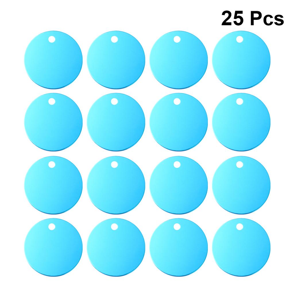 25 pcs Blank Round Tags 1.4-Inch Unfinished Aluminum Pet Id Discs Lightweight Diy Dog Name Tag Rustproof Scratch-Resistant