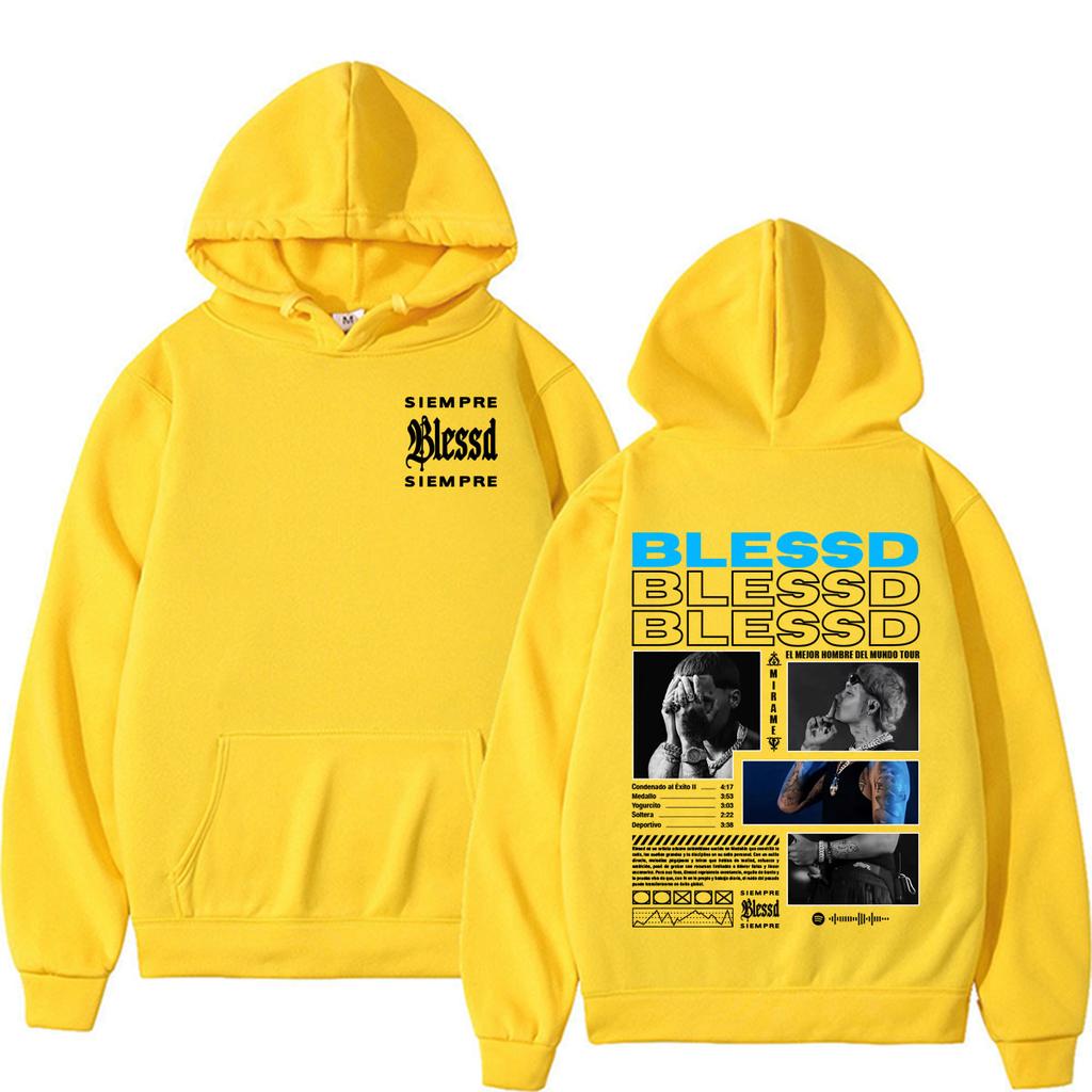 Blessd Siempre Album Hoodie Men's Fashion Hip Hop Harajuku Sweatshirt Casual Hoodies Pullovers Streetwear