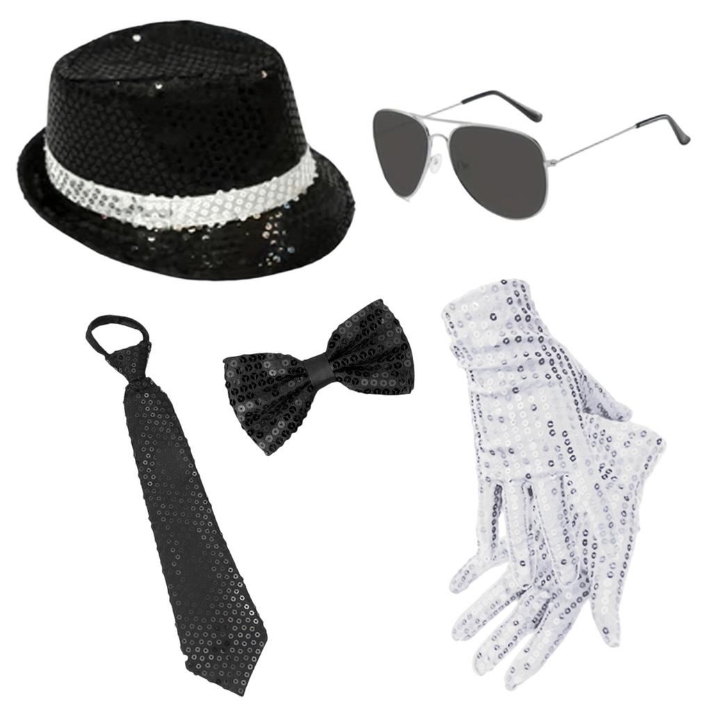 Performance Props: Sequined Hat, Tie, Gloves, Suspenders, Men's Suit