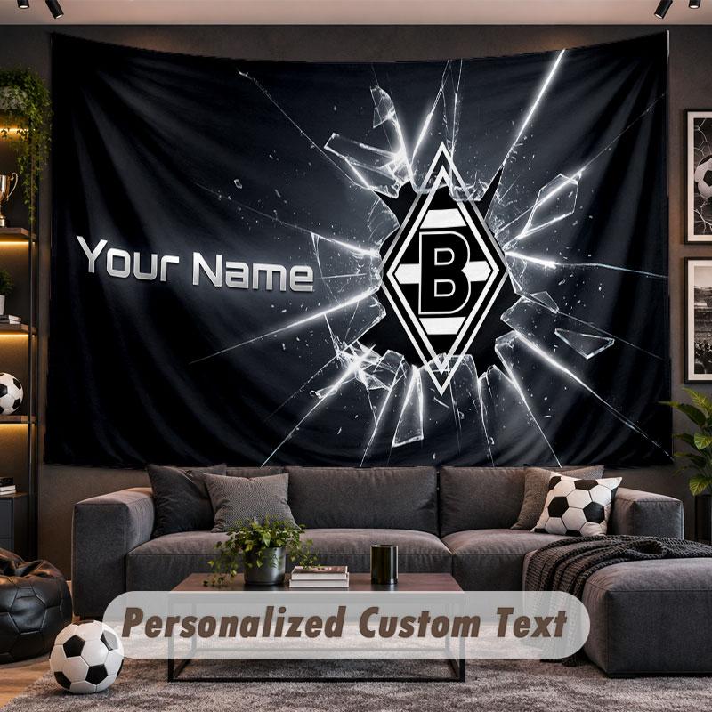 Wall Hanging Tapestry Custom NameBorussia Mönchengladbach Pattern Personalized Printed Fabric Wall Decor