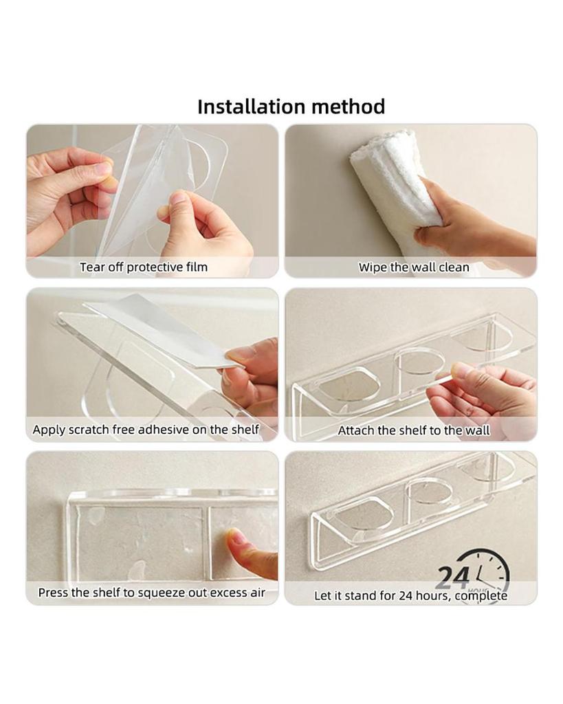 Kammhalter aus Acryl, Organizer, Aufbewahrungsregal, transparent, zur Wandmontage, Haarbürstenständer, Badezimmerzubehör, Heimregale